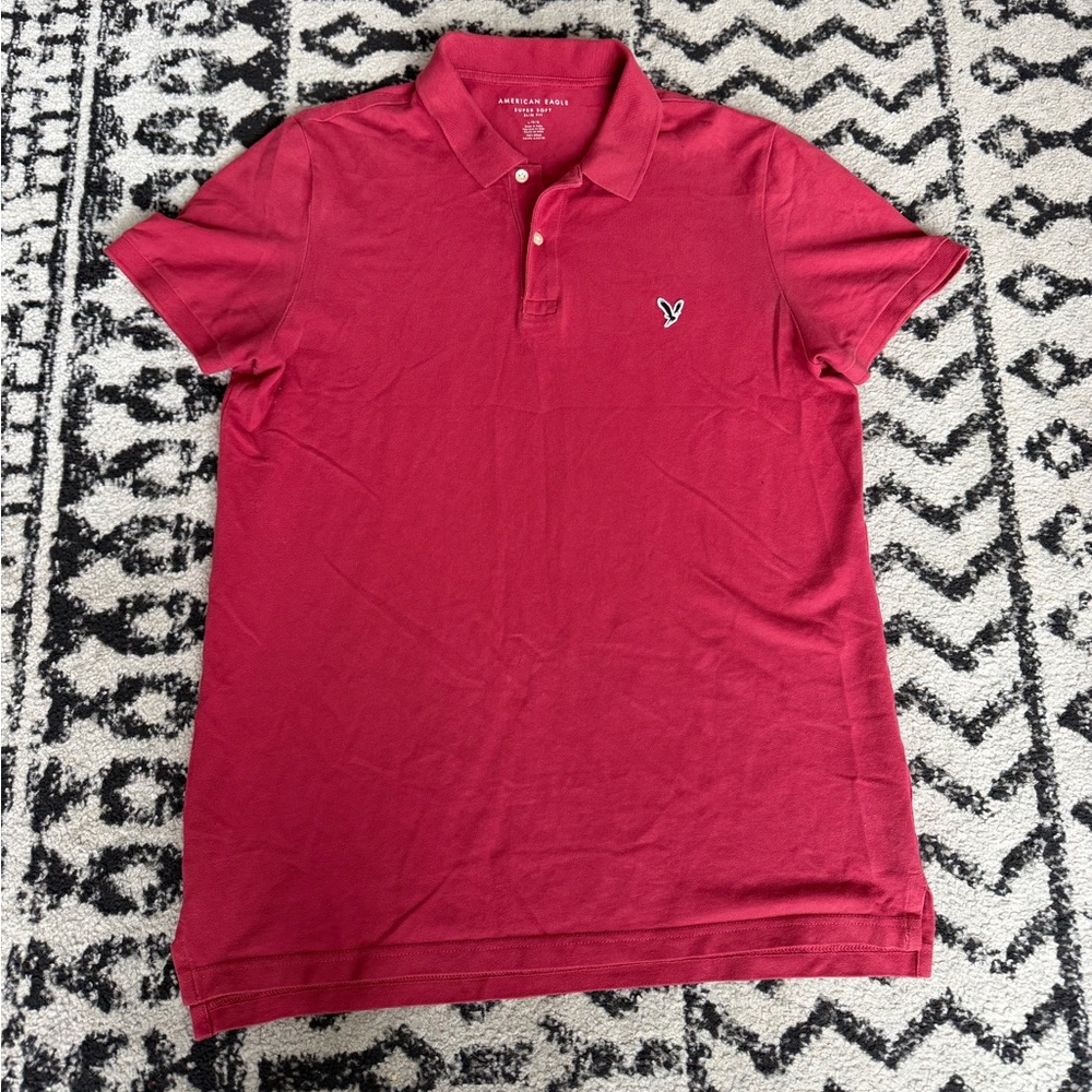 American Eagle Outfitters Maroon Polo Shirt